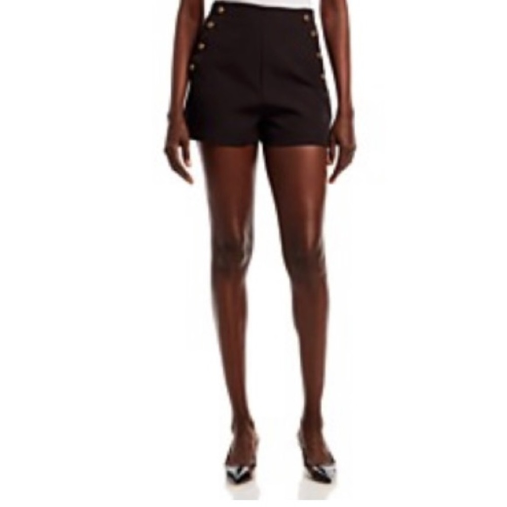 NWT *BLACK* Aqua brand high waisted twill shorts.